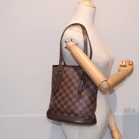 LOUIS VUITTON Damier Ebene Marais Shoulder Bag - Picture 1 of 16